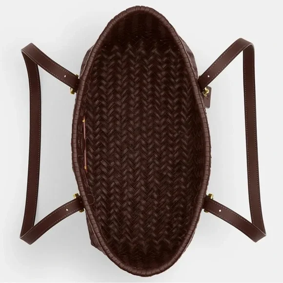 NWT Coach Woven Leather Swing Tote in Maple - Picture 2 of 8